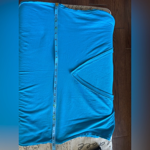 Blue drop neck cotton tshirt - Picture 4 of 4